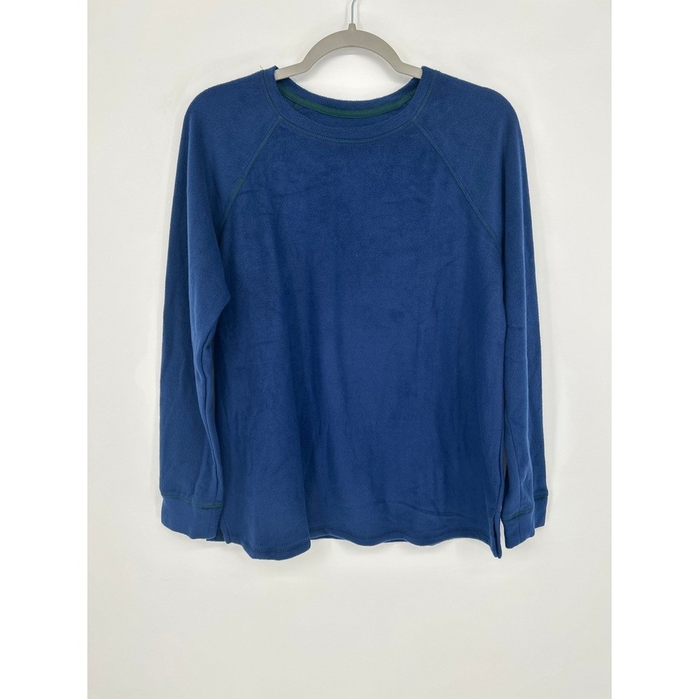Cuddl Duds Womens M Blue Stretch Fleece Pullover Soft Cozy Cabin Core Quiet Lux